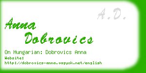 anna dobrovics business card